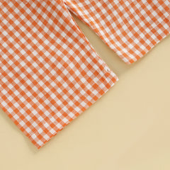 Baby Boys Pumpkin Onesie, Plaid Pants & Hat Halloween 3-Piece Outfit