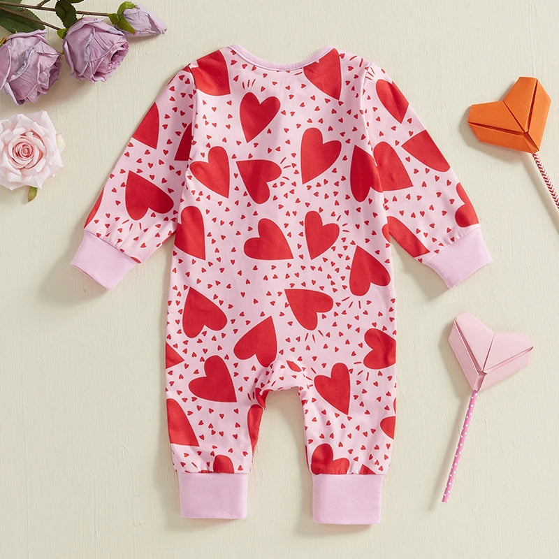 Baby Girl Heart Romper | Cozy Valentine’s Jumpsuit