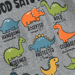 Toddler Boy Dinosaur Print Short Sleeve Tee & Solid Shorts Summer Set