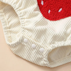 Infant Baby Girl Rainbow/Strawberry Embroidery Overalls