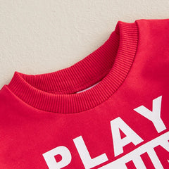 Toddler Boy Valentine’s 2-piece Set Letter-Print Sweatshirt and Jogger Pants