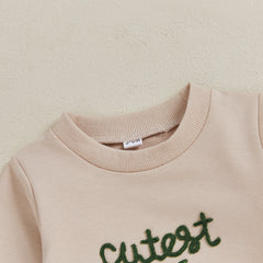 Unisex Baby Long Sleeve Crew Neck Embroidery Pumpkin Halloween Romper