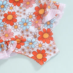 Floral Baby Girl Swimsuit with Ruffles | Summer Ready