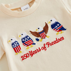 Baby Boys Bird Letter Embroidery 4th of July Outfits
