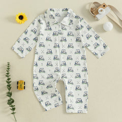Baby Boys Golf Elements Print Rompers