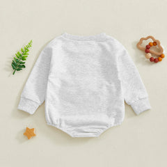 Baby Boy Long Sleeve Dinosaur Embroidered Romper