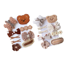 Baby Girl Autumn Winter Cartoon Bear & Bowknot Barrette Hair Clips