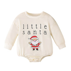 Unisex Infant Christmas Letter & Santa Print Onesie