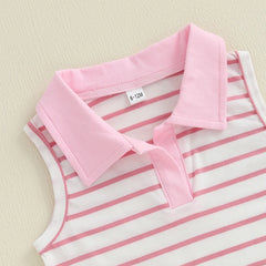 Baby Girl Tank Top & Pleated Skirt Golf Outfit Set