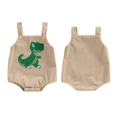 Unisex Sleeveless Dinosaur/Shark Embroidery Romper