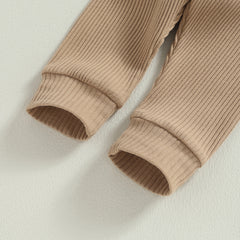 Autumn Baby Boy Long Sleeve Striped Print Romper + Pants Set