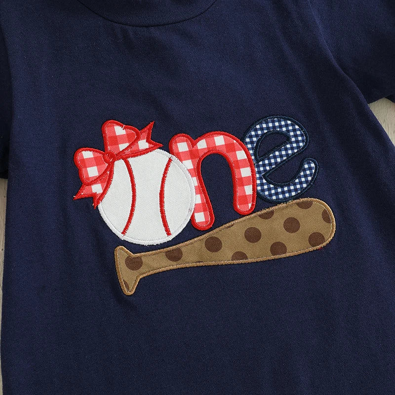 Baby Girl Baseball Romper | Cute Birthday Outfit