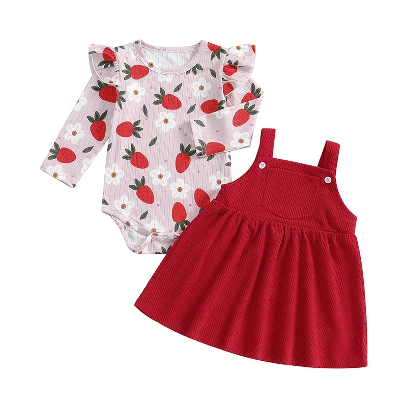 Baby Girl Floral Romper | Overall Dress Set