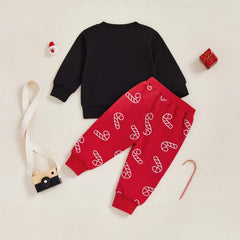 Toddler Baby Boy Candy Cane Sweatshirt & Pants Christmas Outfit