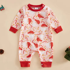 0-18M Baby Infant Unisex Holiday Long Sleeve Christmas Jumpsuit