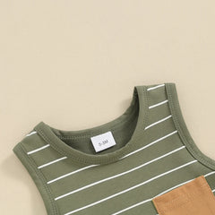 Baby Boy Striped Sleeveless Romper