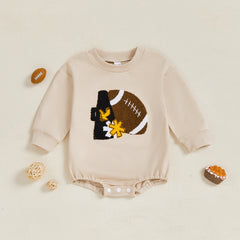 Newborn Rugby Embroidered Long Sleeve sweatshirt onesie