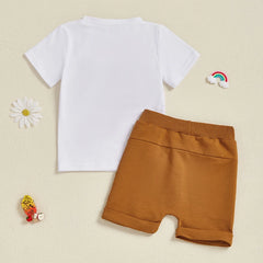 Toddler Boy Excavator Summer Outfit Set | Comfy Tummies