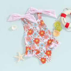 Floral Baby Girl Swimsuit with Ruffles | Summer Ready