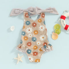 Floral Baby Girl Swimsuit with Ruffles | Summer Ready