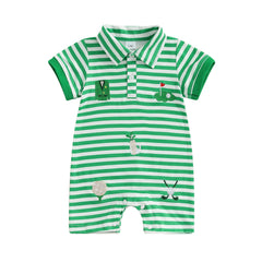 Baby Boys Golf Embroidery Short Sleeve Romper