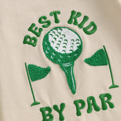 Baby Boy Golf Embroidered Long Sleeve Romper