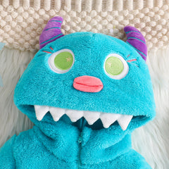 Toddler Boys Fleece Monster Halloween Costume Hooded Jumpsuit