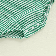 Baby Boys Waffle Truck Embroidery Stripe Short Sleeve Onesie