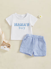Boy Printed Tee & Elastic Waist Shorts Summer Set