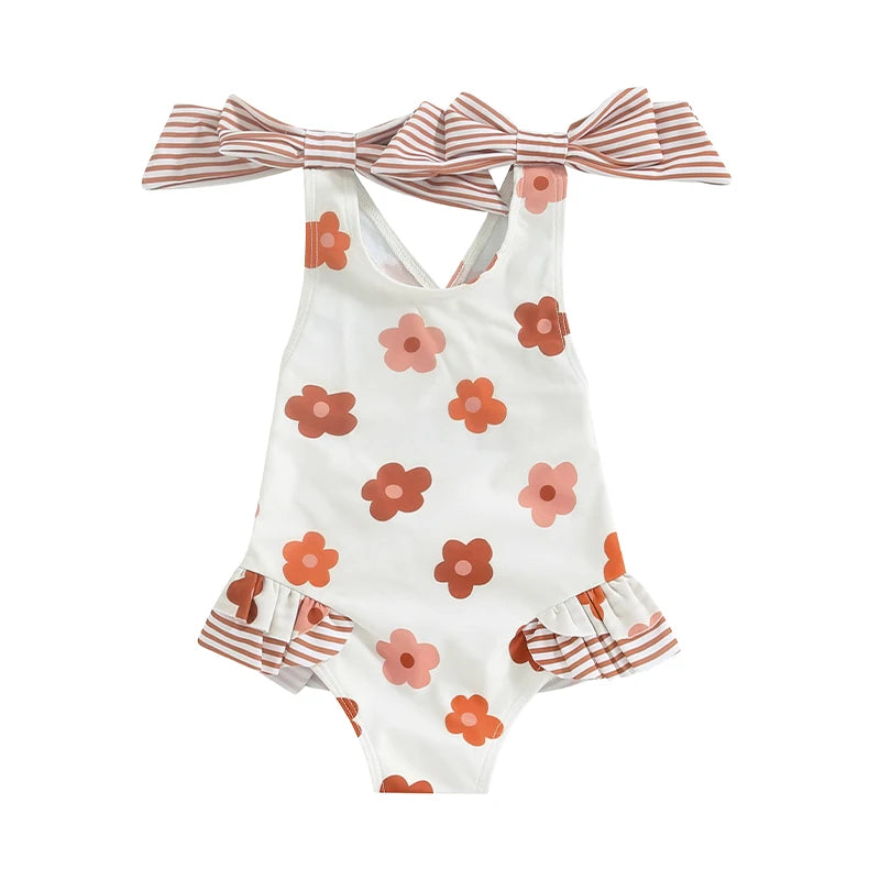 Floral Baby Girl Swimsuit with Ruffles | Summer Ready
