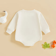 Unisex Baby Sweatshirt Casual Owl Letter Embroidery Long Sleeve Onesie