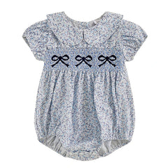 Baby Girls Onesie Bowknot Embroidered Print
