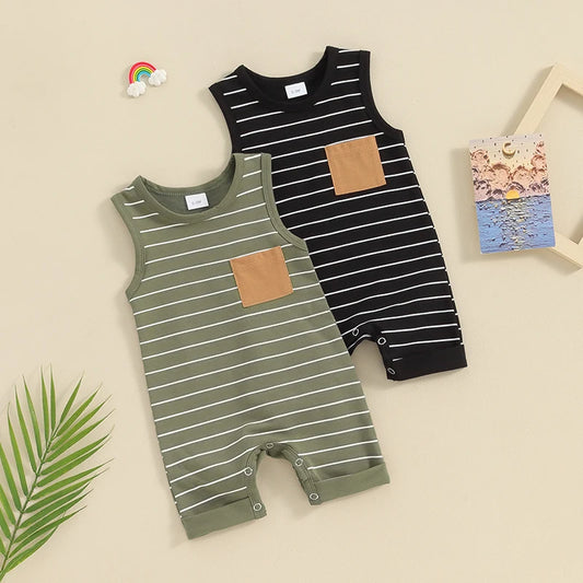 Baby Boy Striped Sleeveless Romper