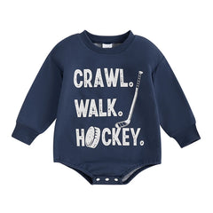 0-18M Baby Boy Ball Stick Print Long Sleeve Romper