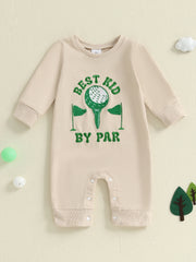 Baby Boy Golf Embroidered Long Sleeve Romper