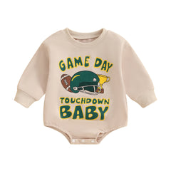 Baby Boy Long Sleeve Rugby Print Onesie