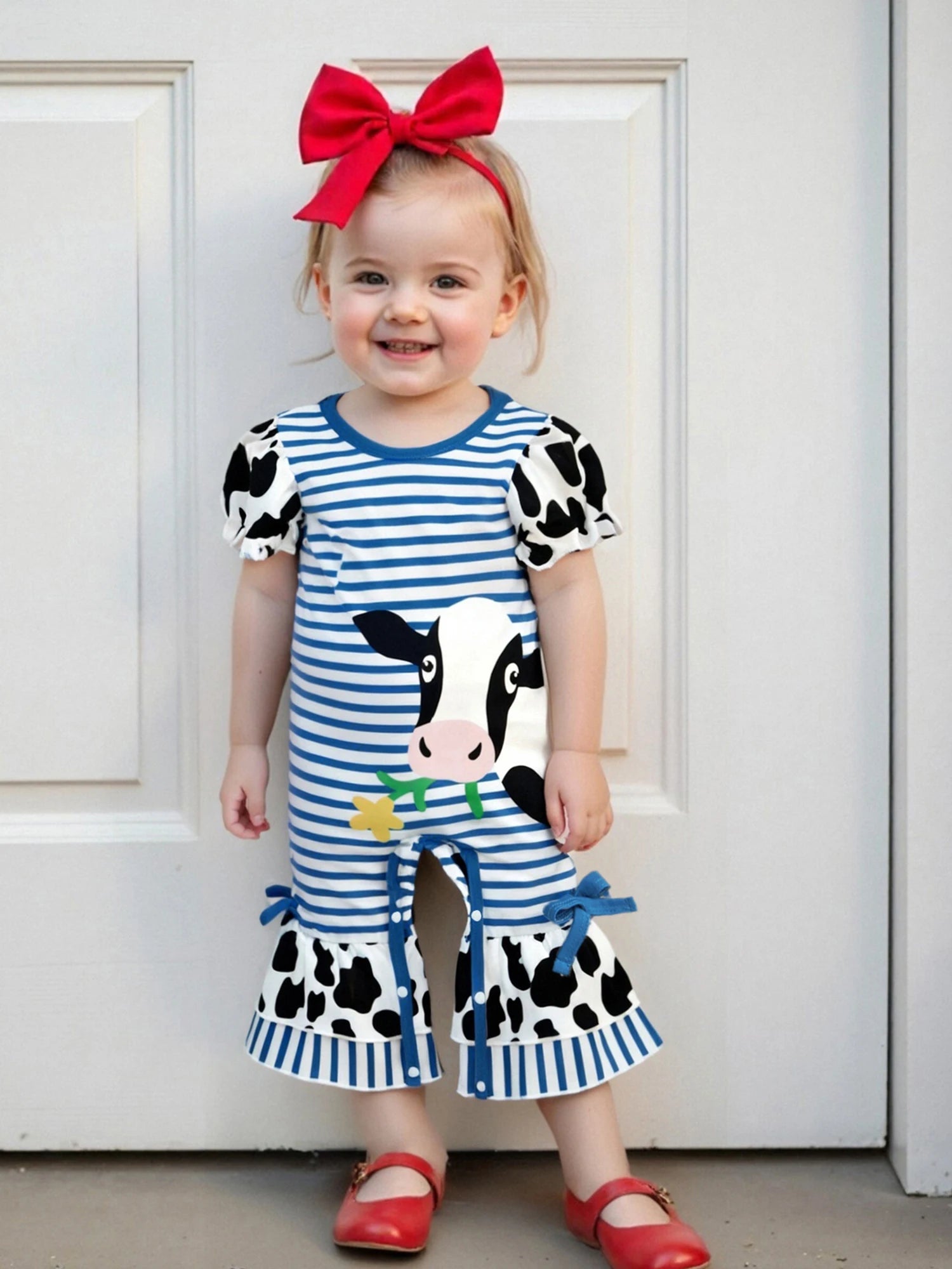 Cow Print Baby Girl Romper | Soft & Stylish Jumpsuit