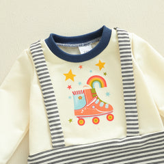 0-18M Newborn Baby Boy Striped Long Sleeve Romper