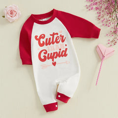 Baby Girls Valentine’s Long Sleeve Heart & Arrow Romper