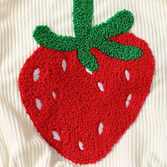 Infant Baby Girl Rainbow/Strawberry Embroidery Overalls