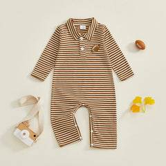 Baby Boy Striped Rugby Long Sleeve Football Romper