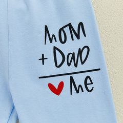 Baby Boy Letter Print Romper, Pants & Hat Set