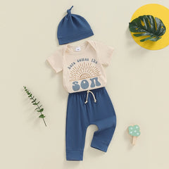 Baby Boy Romper Set with Hat | Summer Outfit