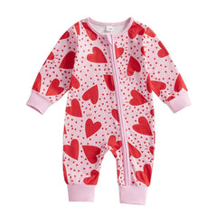 Baby Girl Heart Romper | Cozy Valentine’s Jumpsuit