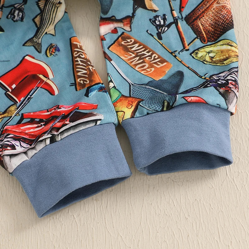 Newborn Baby Boy Fishing Outfit 3-Piece Set | Comfy Tummies