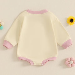 0–18M Baby Girl Embroidered Long Sleeve Flower Romper
