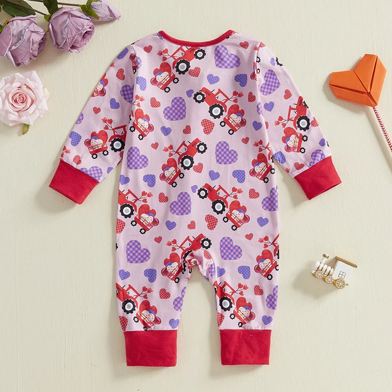 Baby Girl Heart Romper | Cozy Valentine’s Jumpsuit