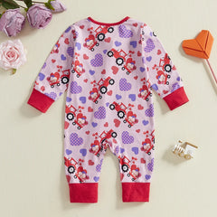 Baby Girl Heart Romper | Cozy Valentine’s Jumpsuit