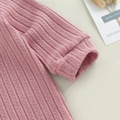 0-18M Unisex Baby Long Sleeve, O-Neck Jumpsuit, 4 Solid Colors Autumn Romper