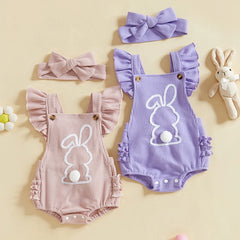 Baby Girls Floral Print Ruffle Onesie with Matching Headband Set